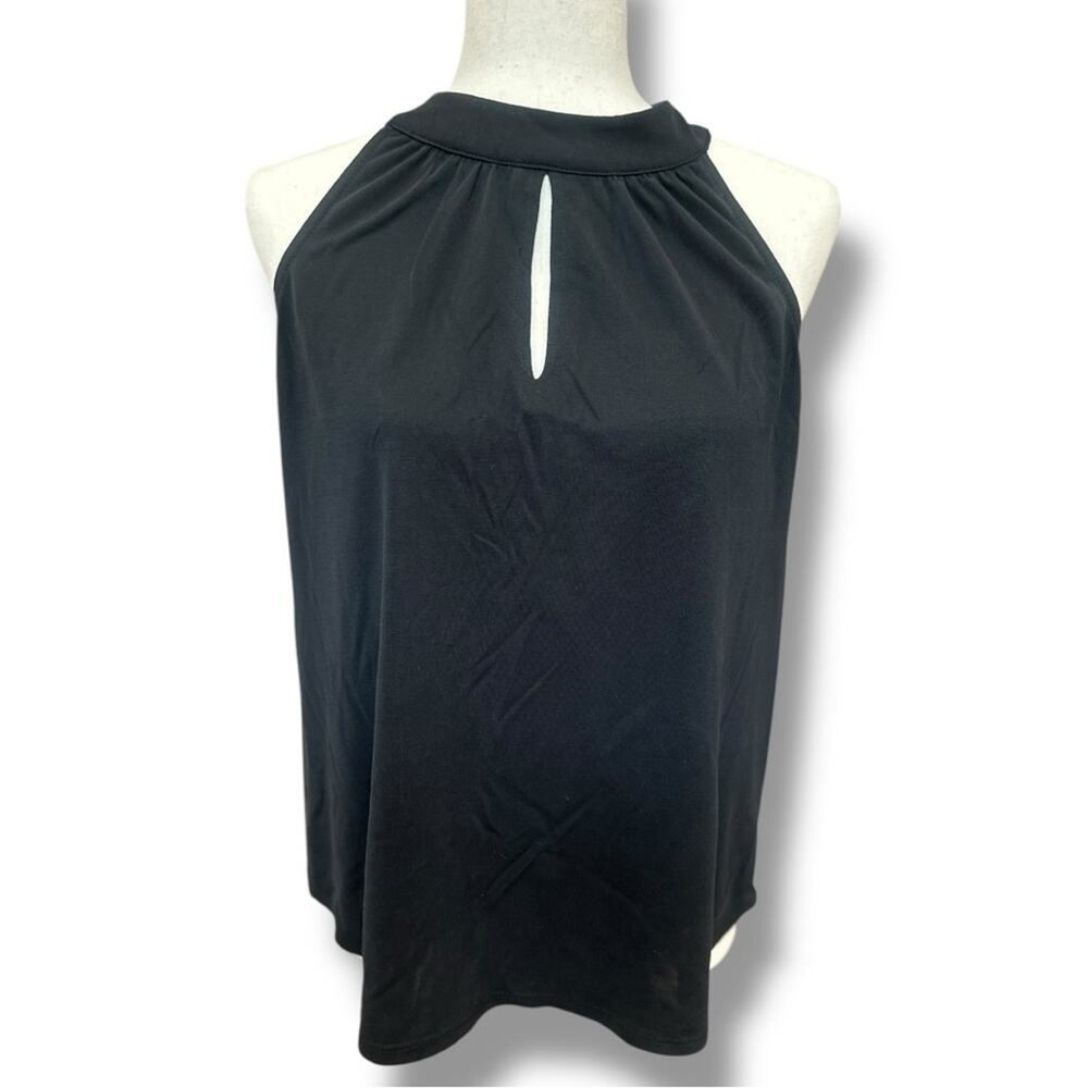 Veronica M. - Women's Black Halter Keyhole Sleeveless Blouse - Size M